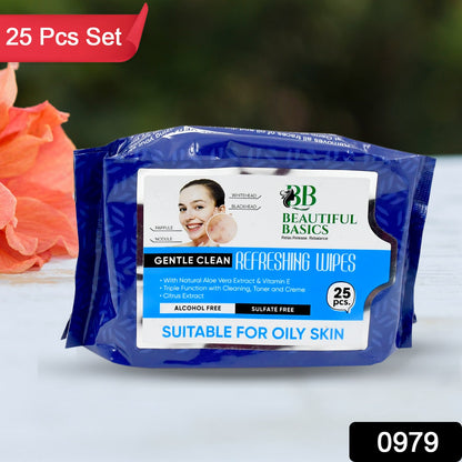 Facial Cleansing Wet Wipes – Fruit Extract, 25 Count