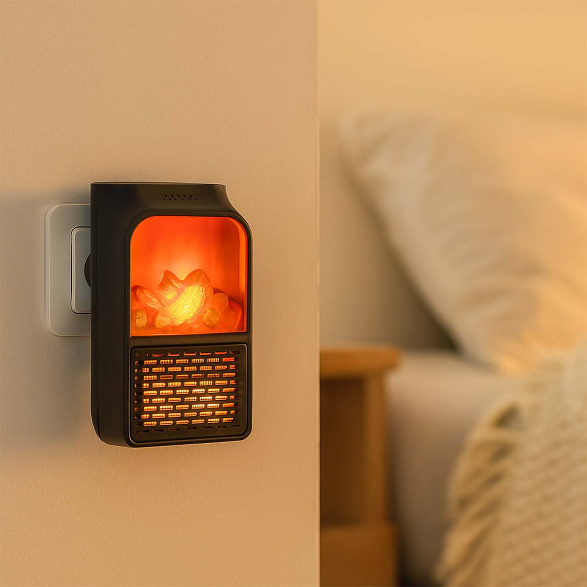 Electric Fireplace Heater – Realistic LED Flame – view 9