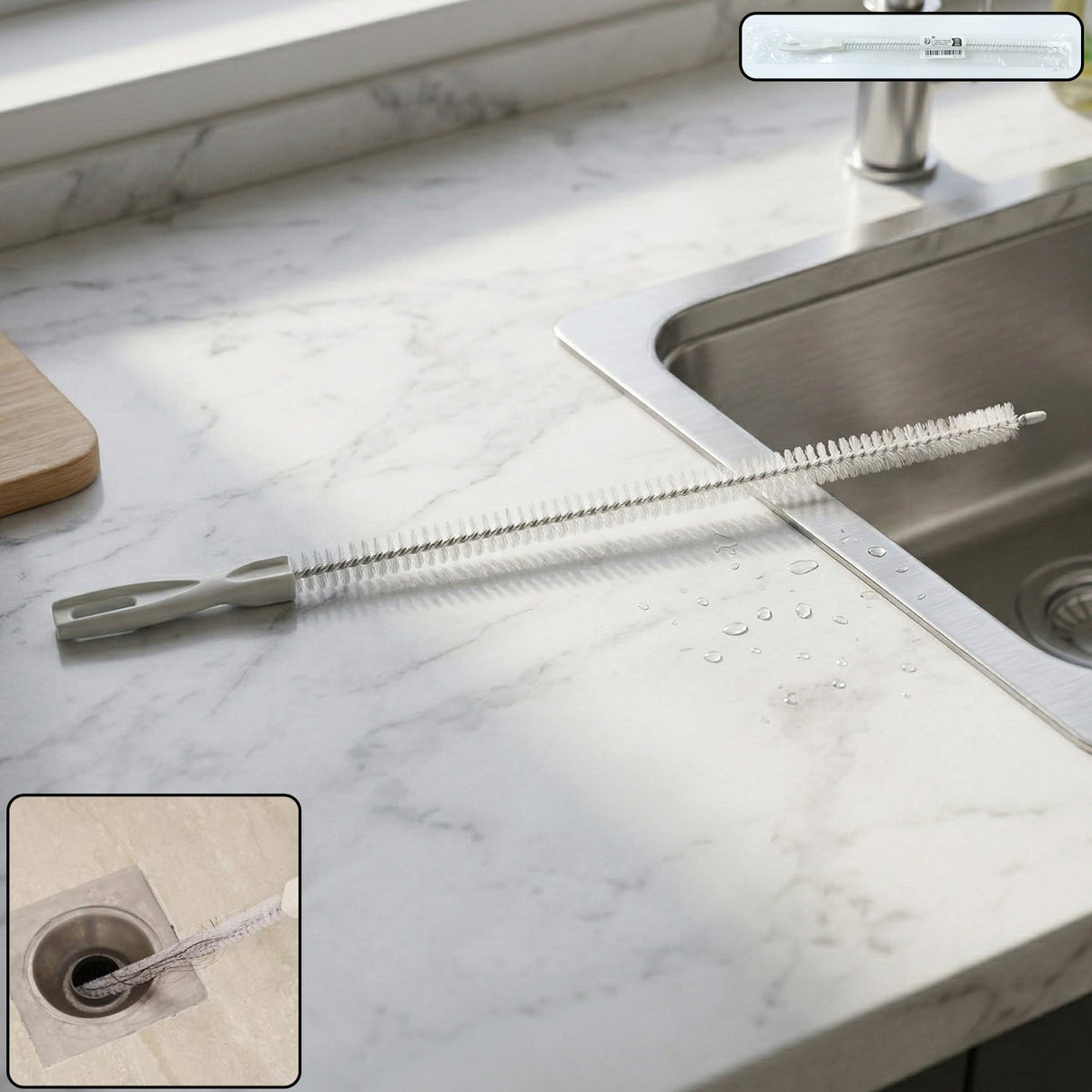 Flexible Drain Cleaning Brush – Long Reach Dual-End Tool
