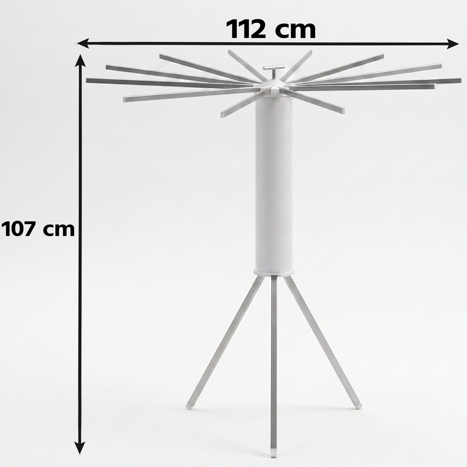 Space saving folding drying rack with multiple hanging arms