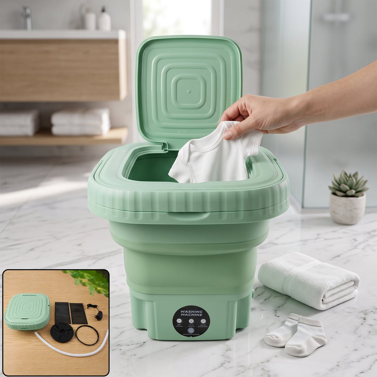 Portable Washing Machine – Mini Folding Washer for Delicates
