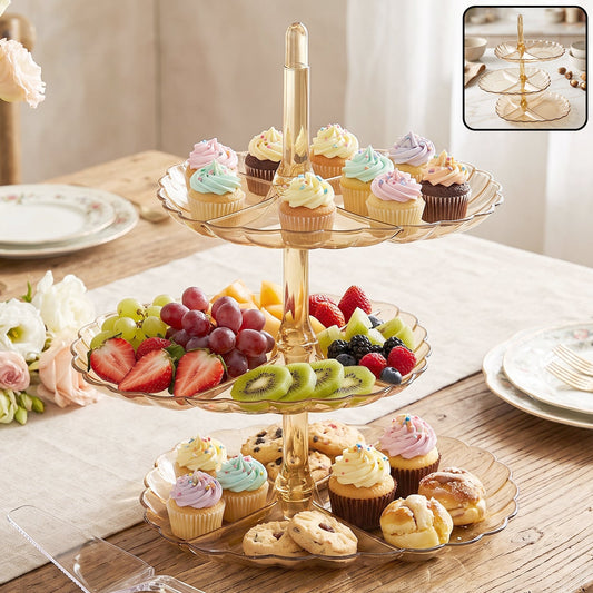 Acrylic 3 Tier Snack and Dessert Serving Stand