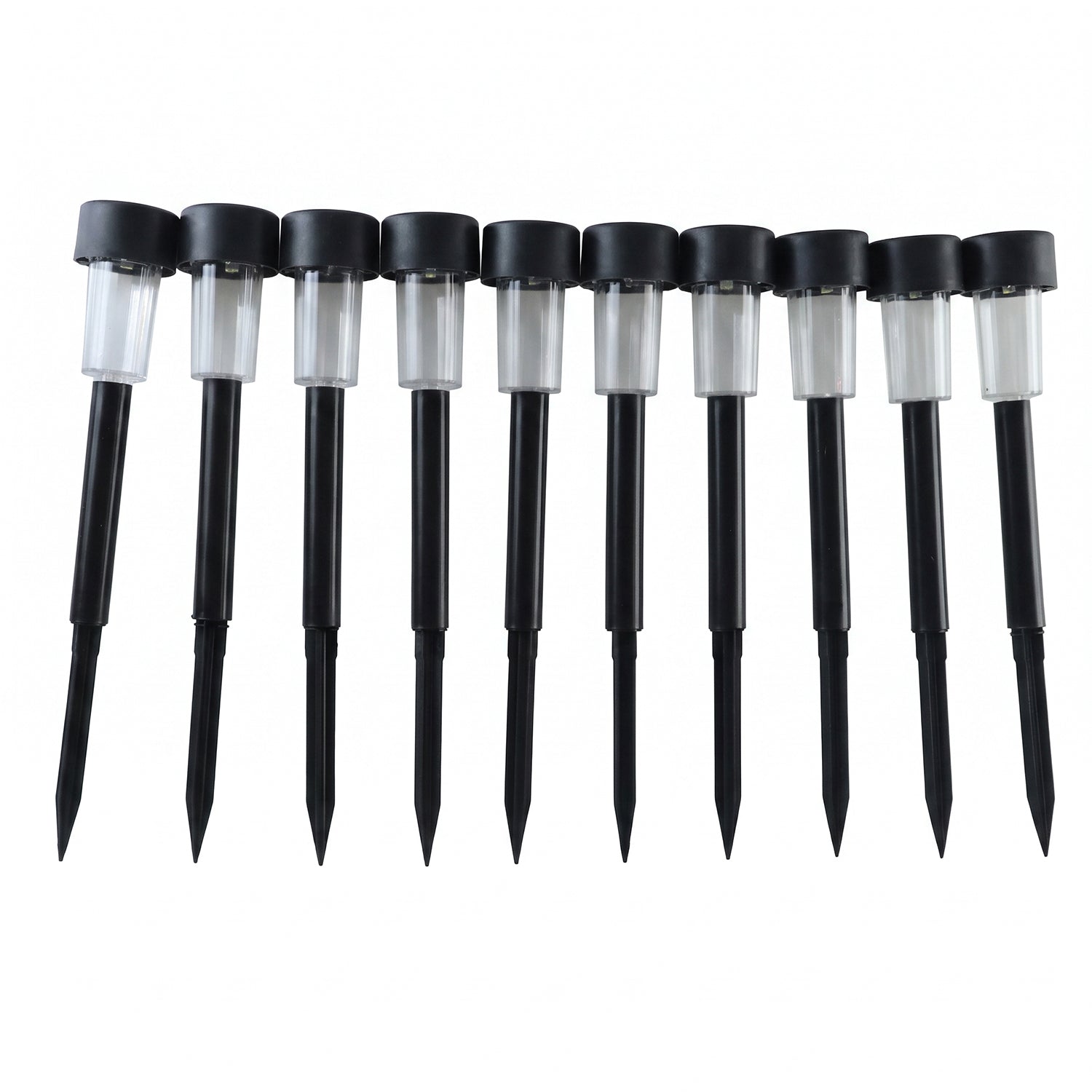 Solar lights glowing night garden