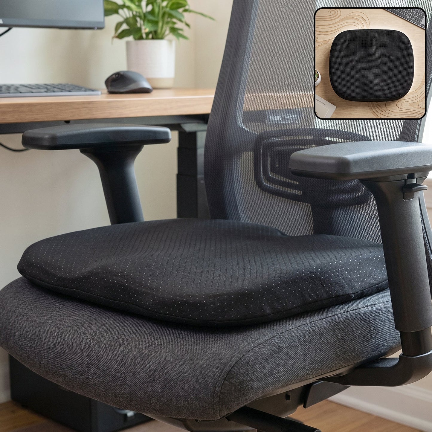 Ergonomic egg seat cushion, memory foam chair pad for office and car seat (1 pc)