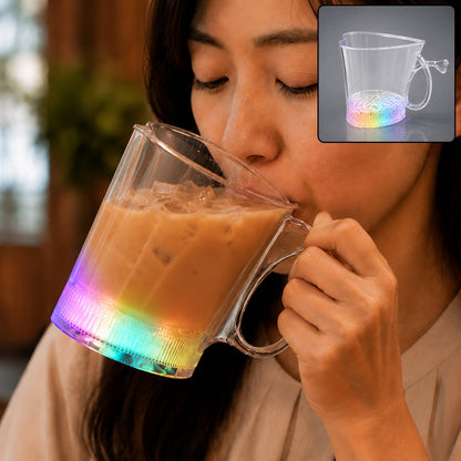 LED Glass Cup – Heart Shape Blinking Party Drinkware