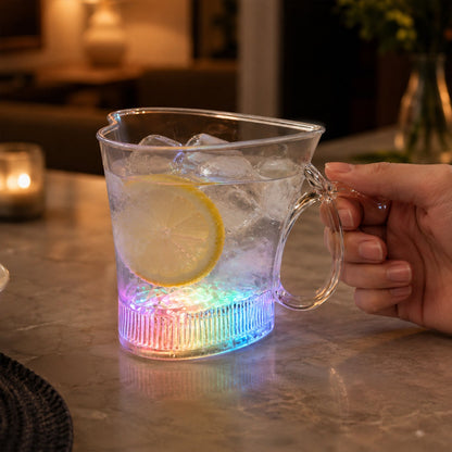 LED Glass Cup – Heart Shape Blinking Party Drinkware – close-up