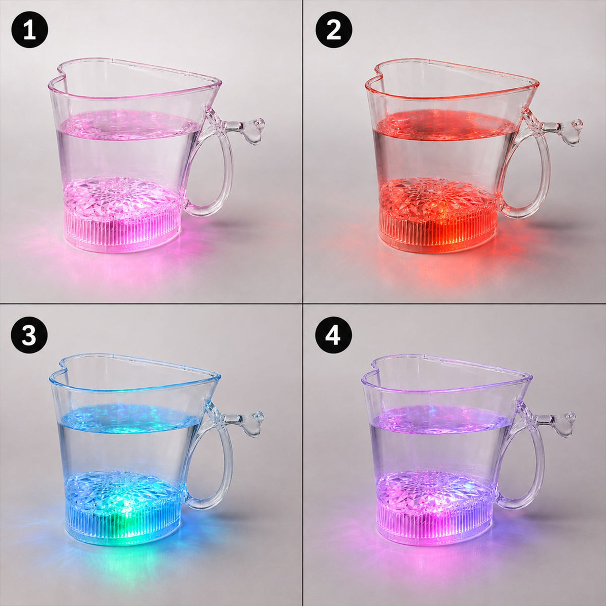 LED Glass Cup – Heart Shape Blinking Party Drinkware – view 8