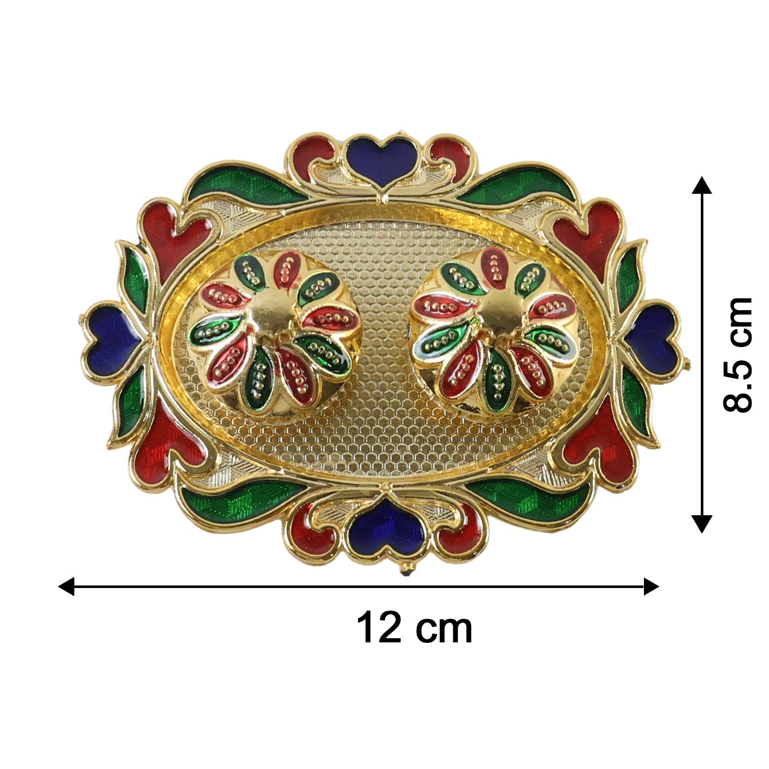 Enamel pooja thali kankavati for tilak and rituals