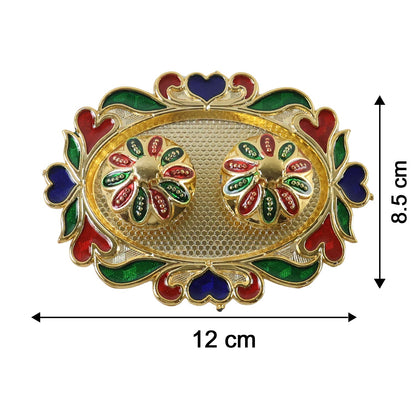 Enamel pooja thali kankavati for tilak and rituals