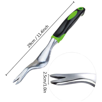 Durable garden weeding tool with non slip ergonomic handle
