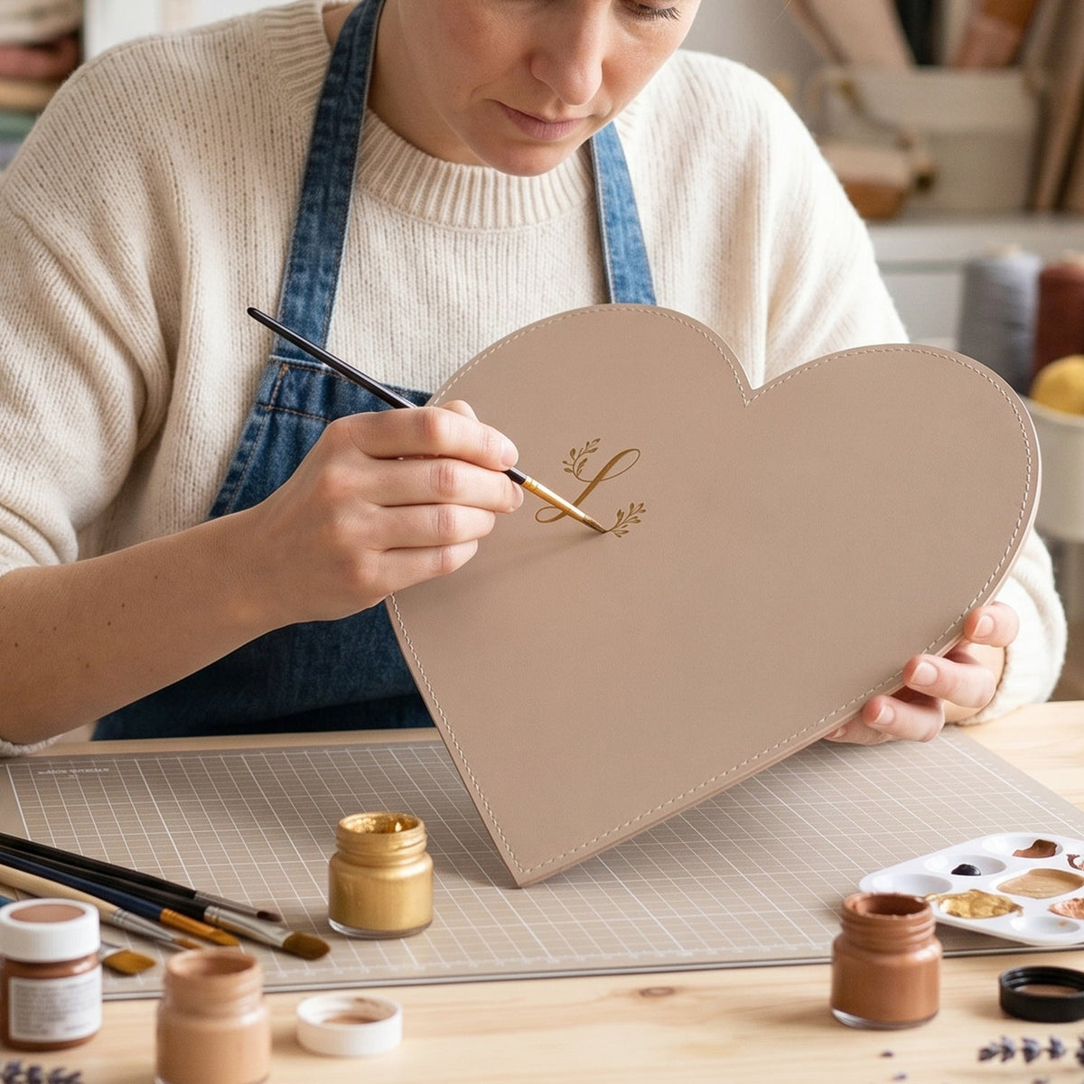 Heart Shape Art Board – DIY Painting & Crafting Canvas – detail view
