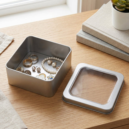 Metal box small items secure lid