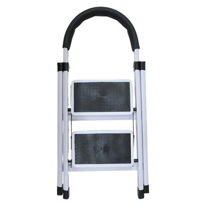 Sturdy steel 2 step ladder that folds flat for easy storage