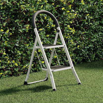 Anti slip 2 step steel ladder with comfortable hand grip