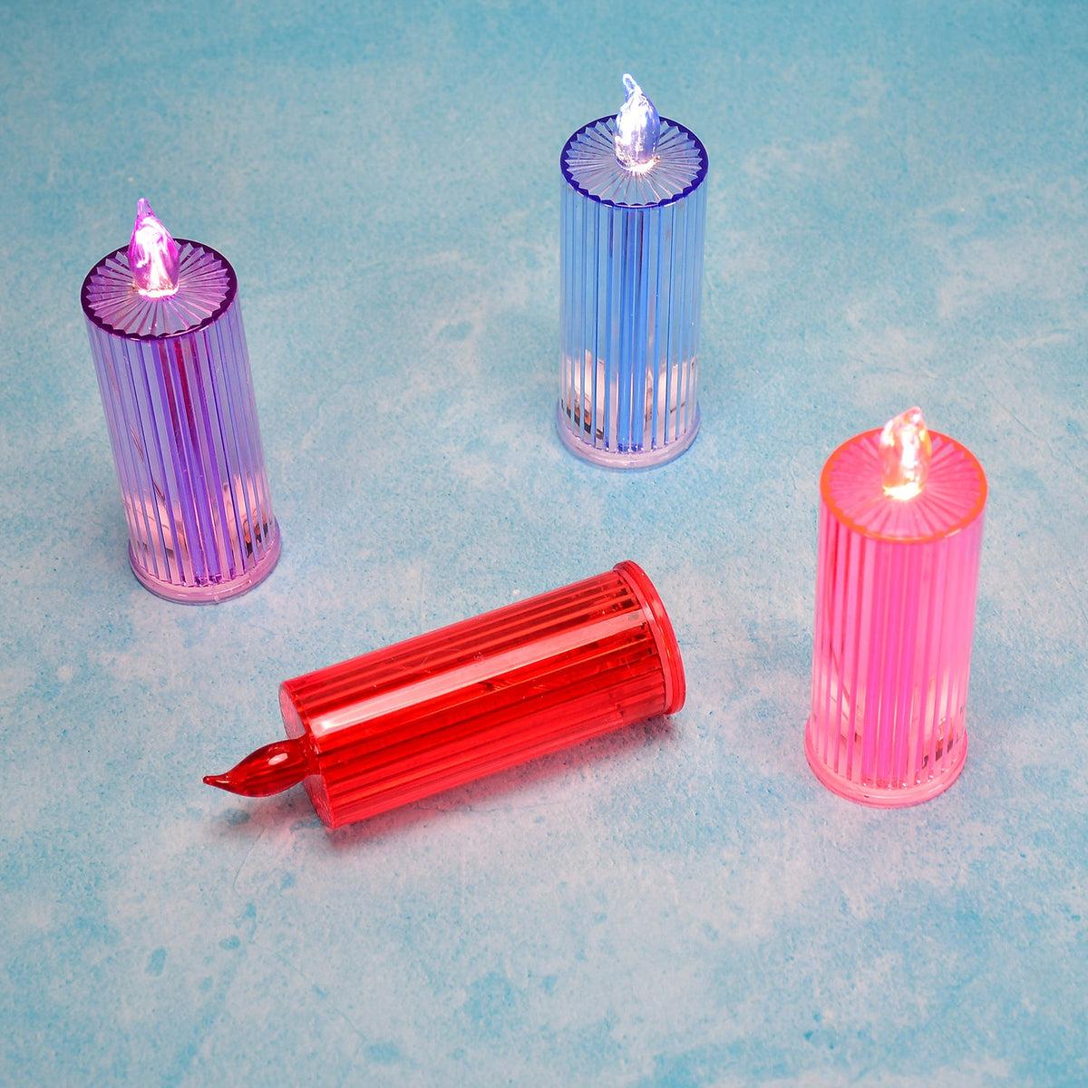 LED Crystal Candle – Glitter Swirling Multicolor Decor – detail view
