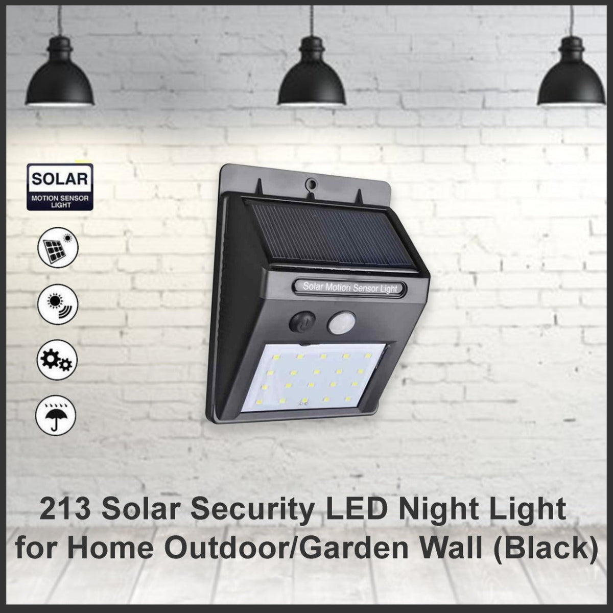 Solar Security LED Light – 30-LED Outdoor Wall – close-up