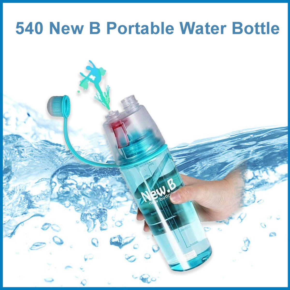Spray Water Bottle – 600ML BPA-Free for Hydration – close-up