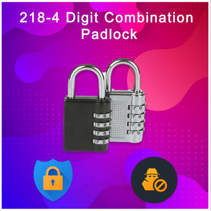 4-Digit Combination Padlock – Secure Portable Lock – detail view