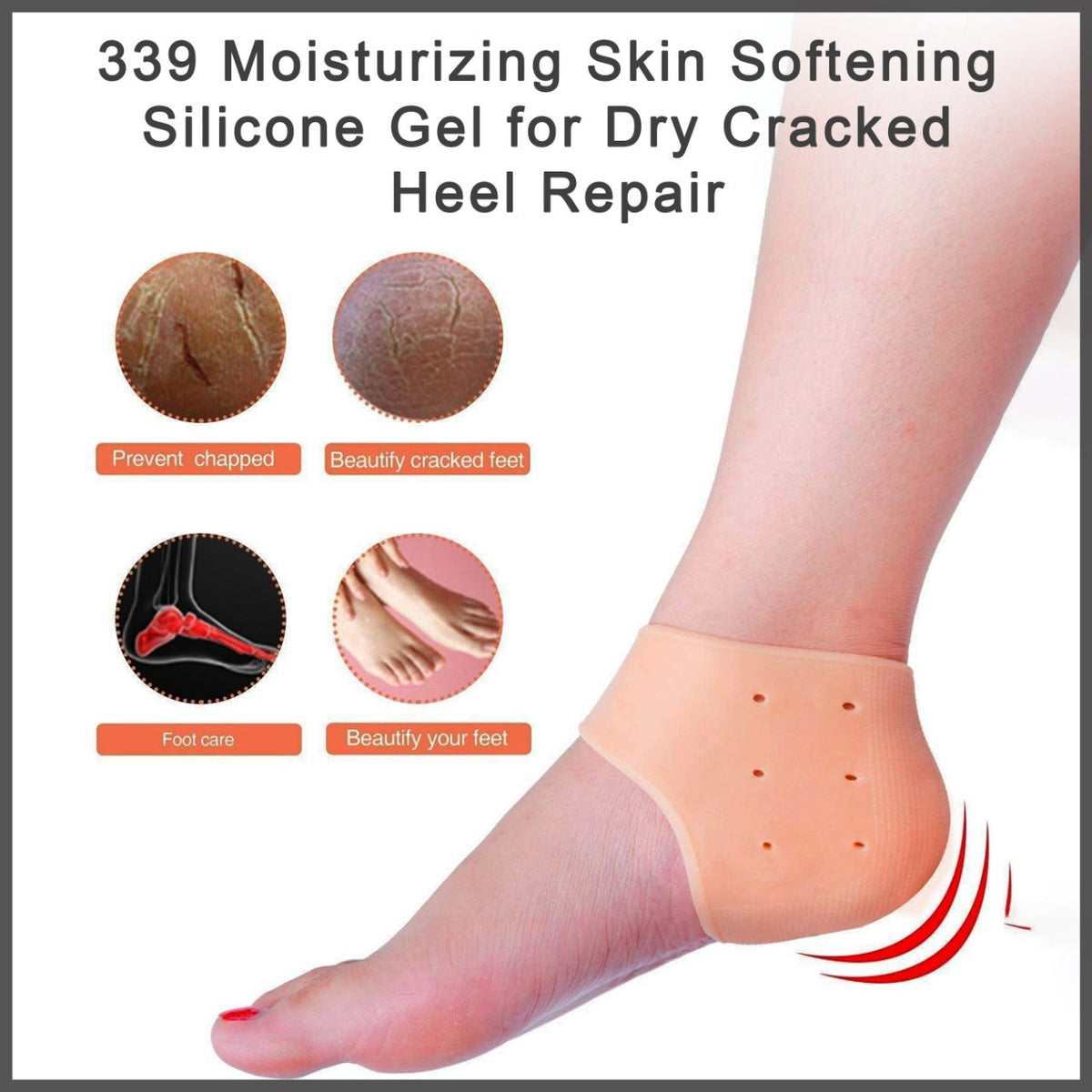 Silicone Gel Heel Socks – Dry Cracked Heel Repair – view 6