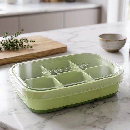 Mini Plastic 6 Cavity Fridge Storage Tray Ice Cube Tray Freezer Mold (1 Pc)