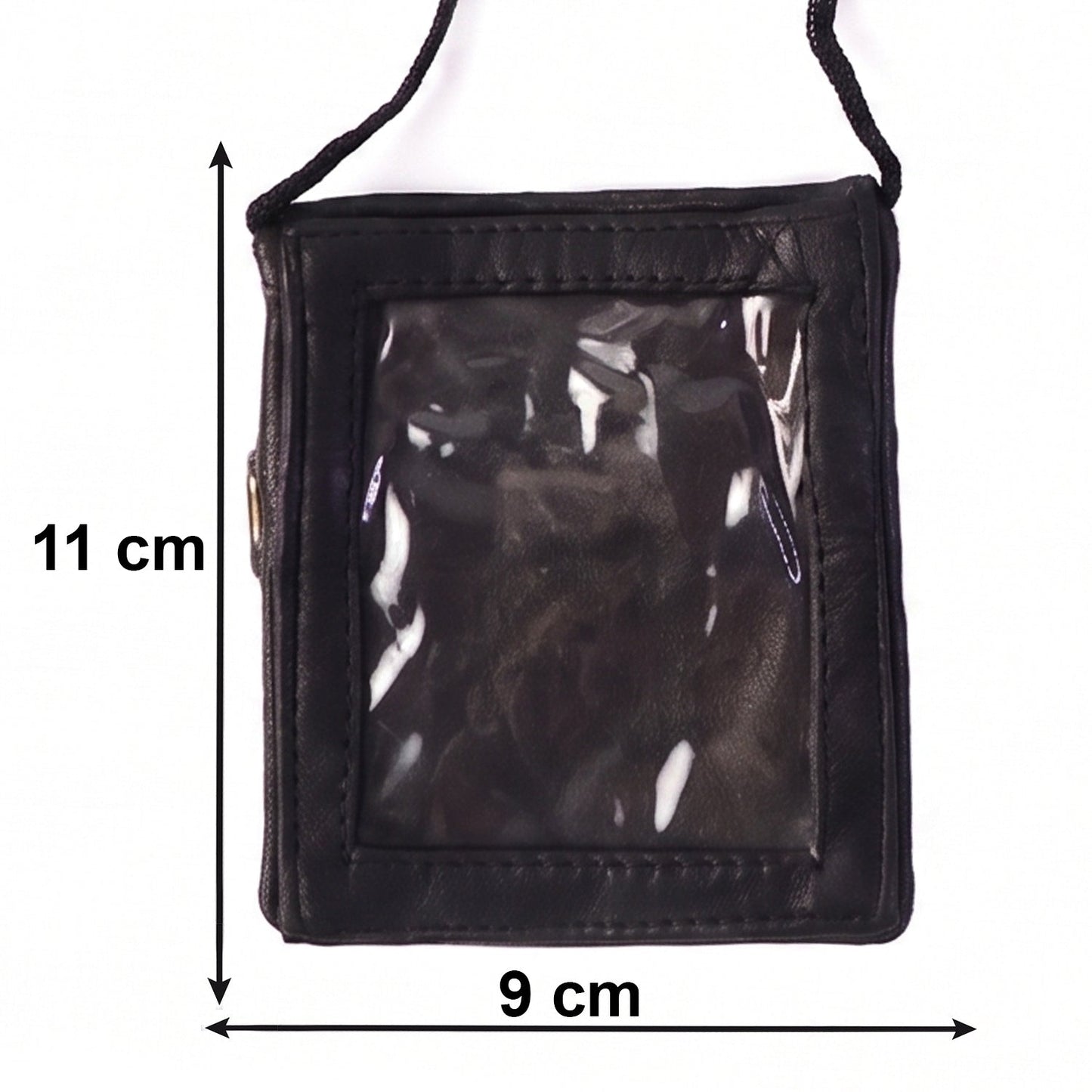 Detailed view of the braided lanyard used with the leather ID holder
