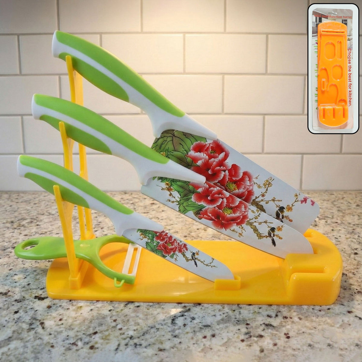 Plastic Kitchen Knife Stand – Durable & Space-Saving