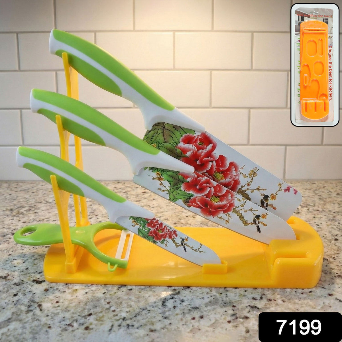 Plastic Kitchen Knife Stand – Durable & Space-Saving – side view
