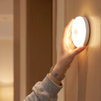 Adhesive LED sensor light for dark rooms and passageways