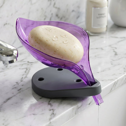 Leaf Shape Soap Tray – Self-Draining Holder – close-up