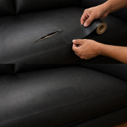 Adhesive leather patch for couches, chairs and handbags