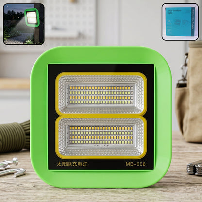 Solar rechargeable LED outdoor emergency light
