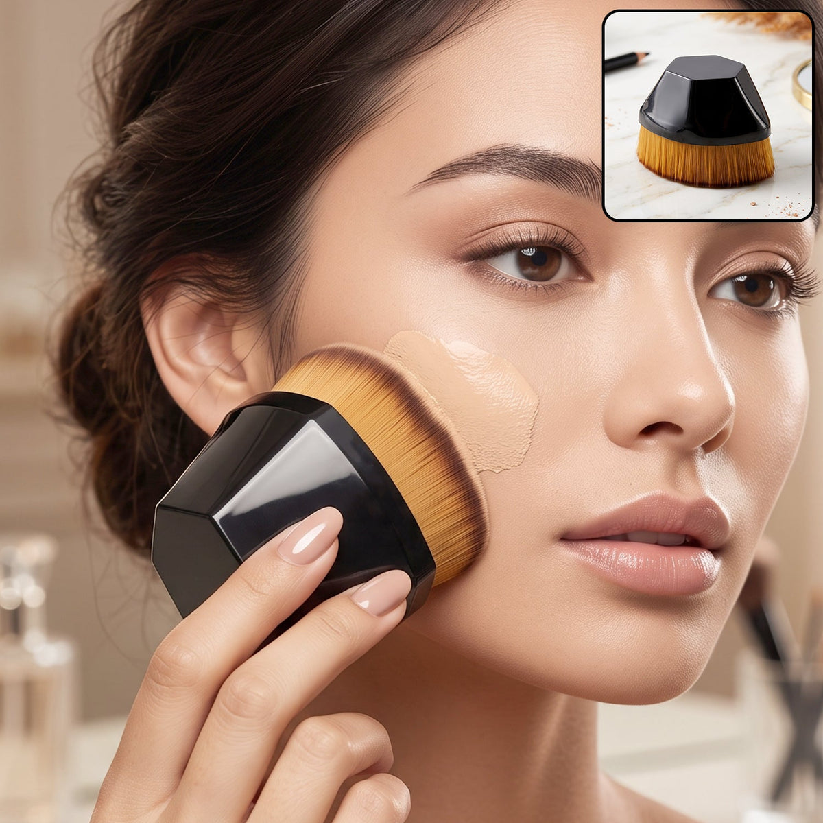 Foundation Makeup Brush – Soft Bristles & Portable Case
