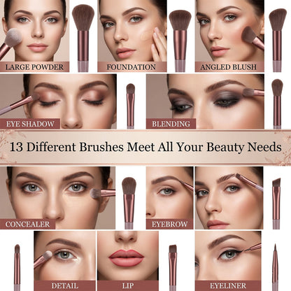 Makeup brush set detail