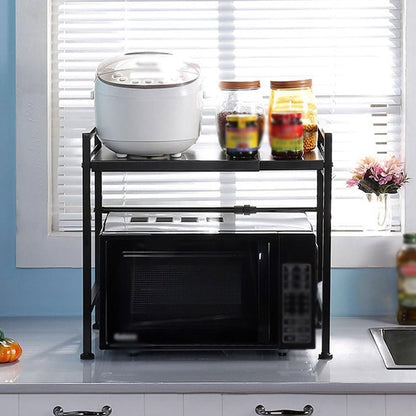 Adjustable Microwave Oven Storage Rack Metal Kitchen Shelf – view 8