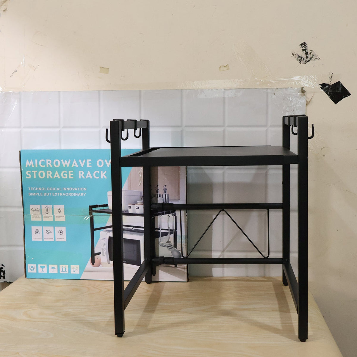 Adjustable Microwave Oven Storage Rack Metal Kitchen Shelf – view 10
