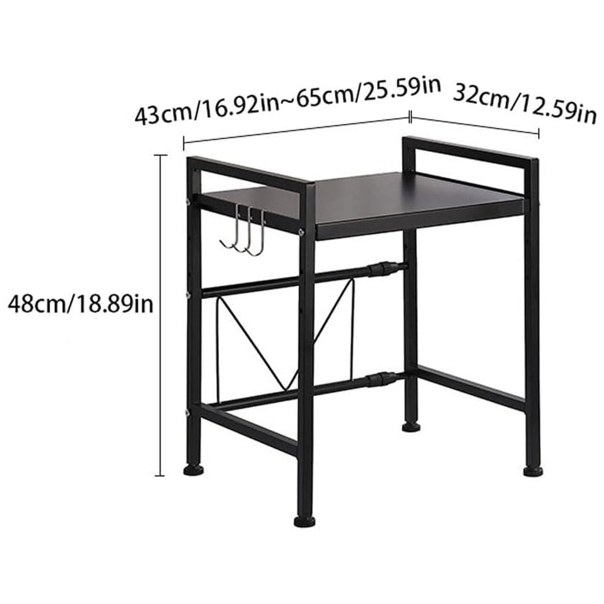 Adjustable Microwave Oven Storage Rack Metal Kitchen Shelf – view 6