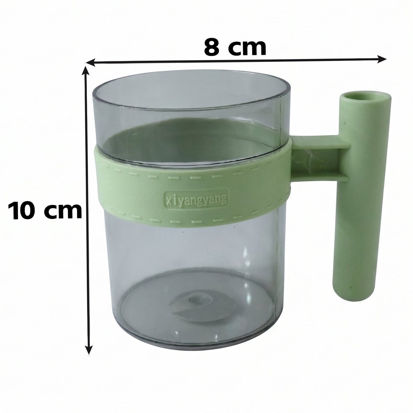 Unbreakable transparent plastic mug for water and beverages