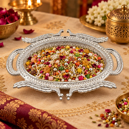Mukhwas Serving Tray – Elegant Dry Fruit & Candy Plate – close-up
