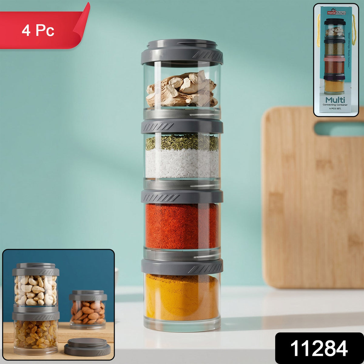 Stackable Storage Container set – Space Saving – side view