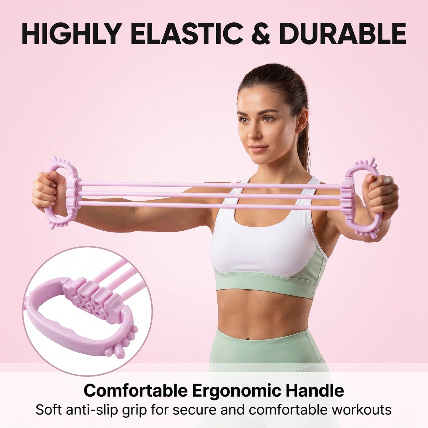 Resistance band puller for home gym and upper body workouts