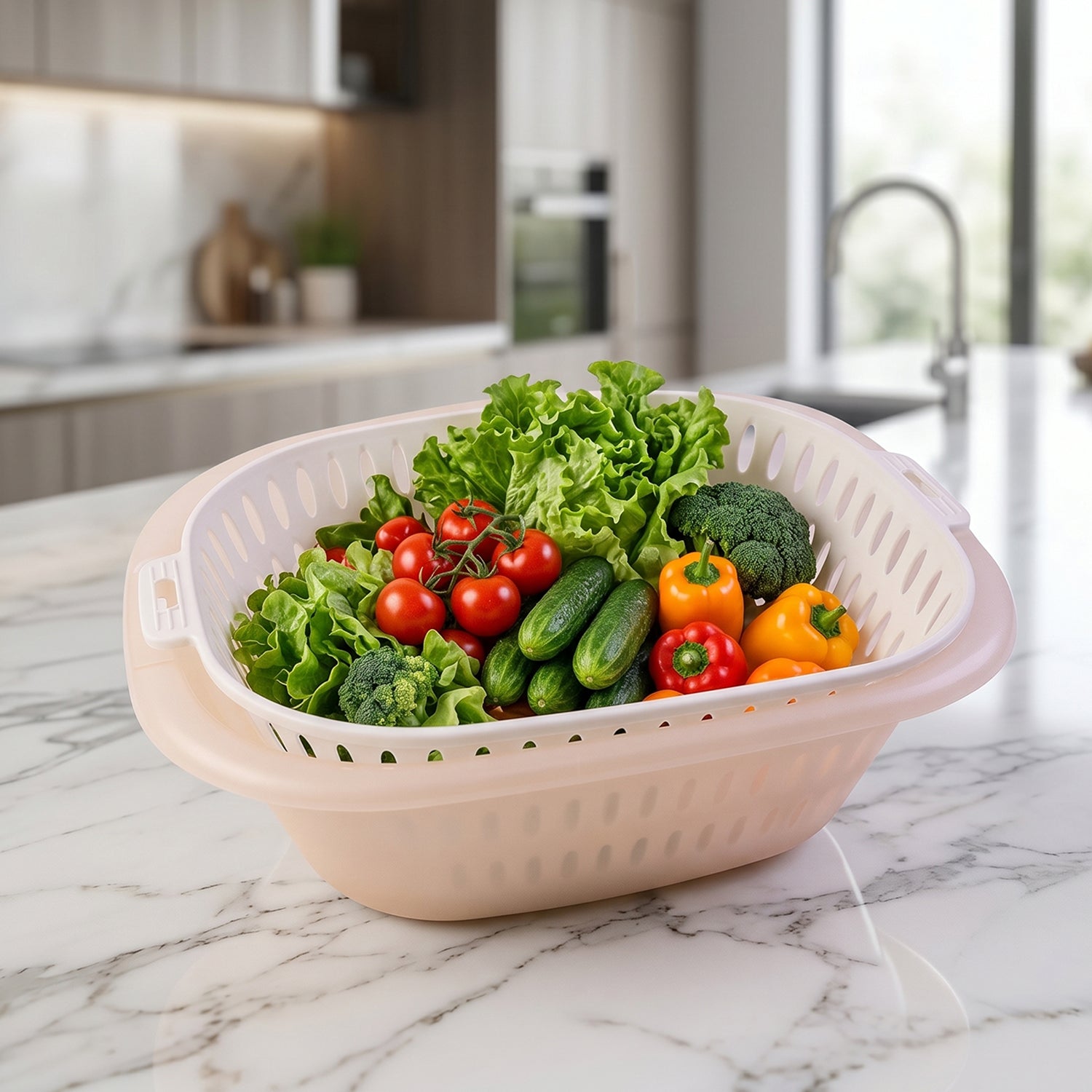 Washing bowl colander for fruits and vegetables