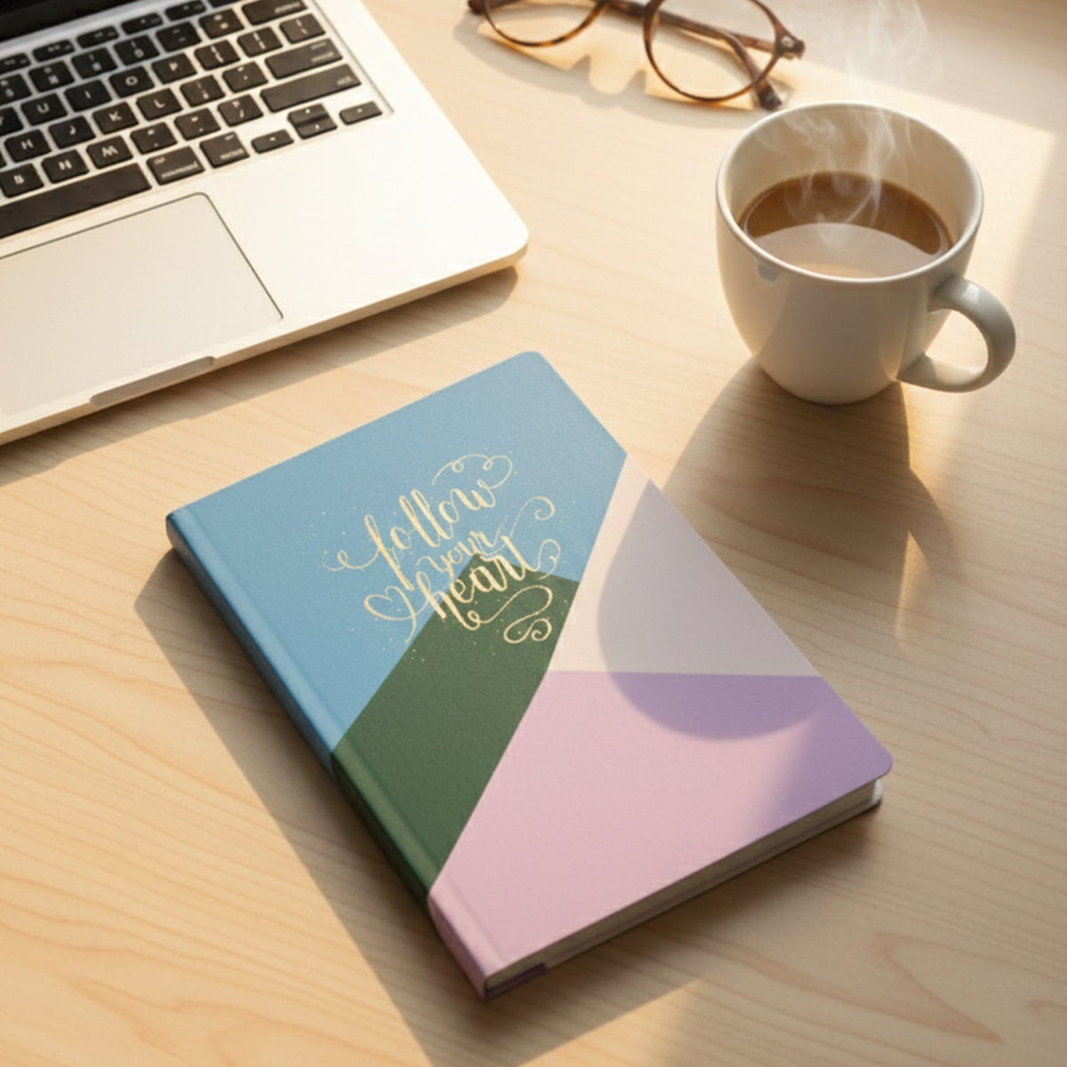 Hardcover Ruled Notebook – 200 Pages with Calendar, 21x15 cm – close-up