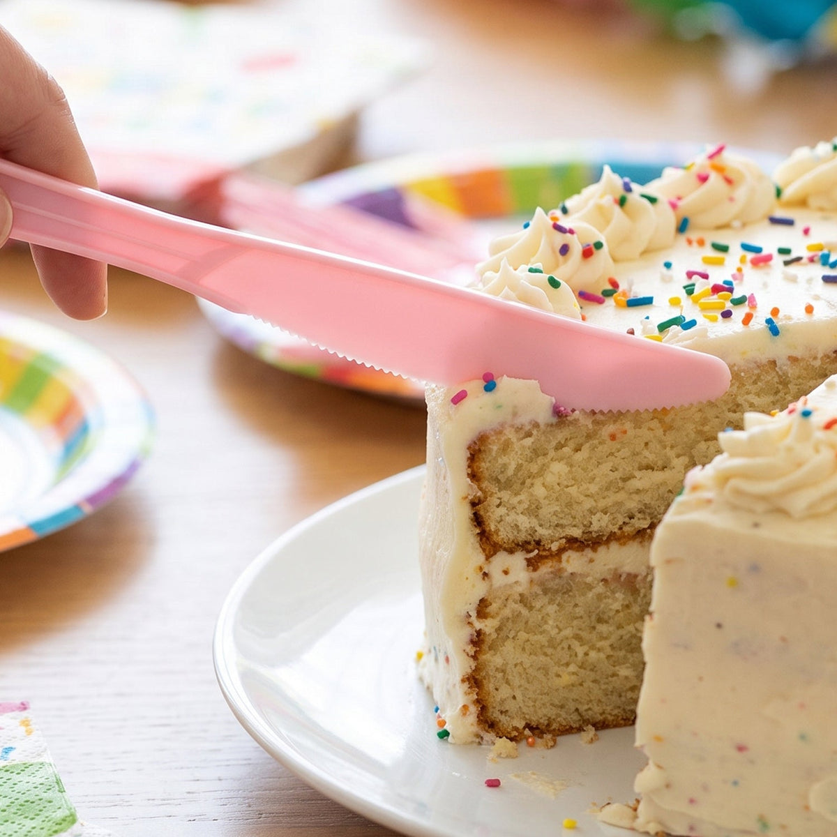 Reusable Multicolor Plastic Dessert Knife set – view 7