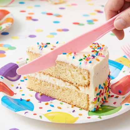 Reusable Multicolor Plastic Dessert Knife set – close-up
