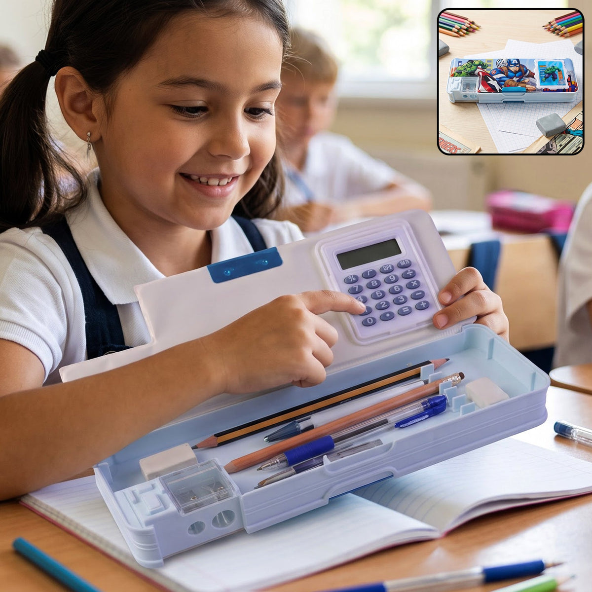 Kids Geometry Box – Multifunction Calculator & Sharpener