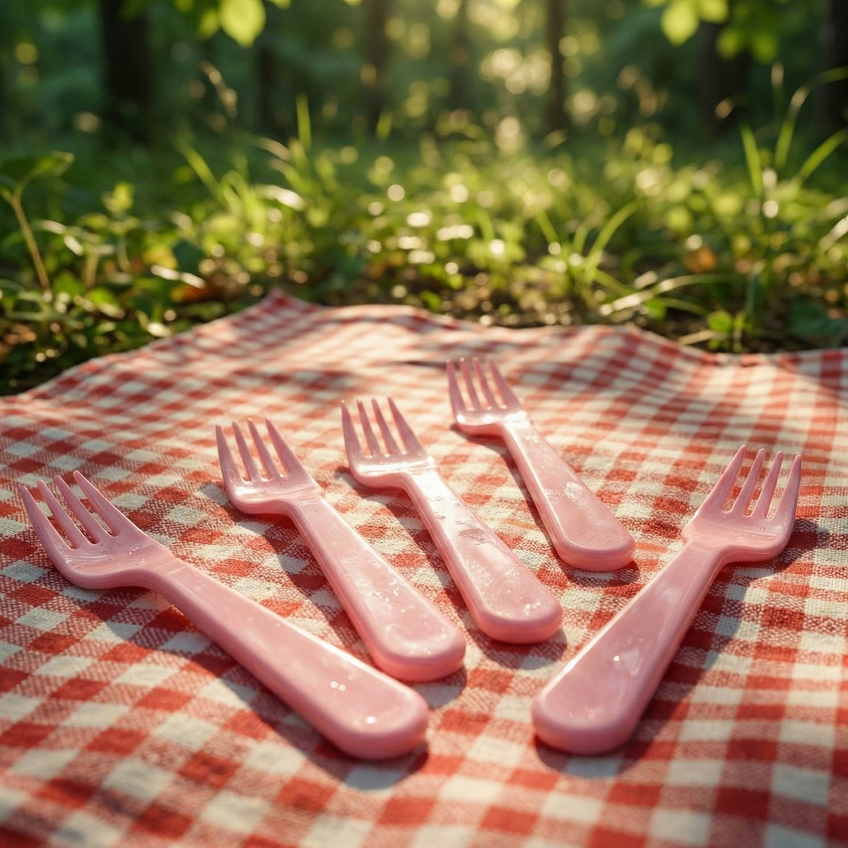Plastic Fork Spoon set – 5-Piece Durable Cutlery – close-up