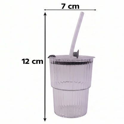 Plastic Tumbler with Lid – 450ml Reusable, Clear – view 6