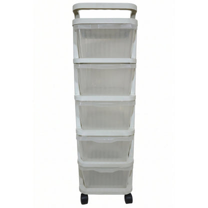 Multi layer plastic drawer cabinet with wheels for easy movement