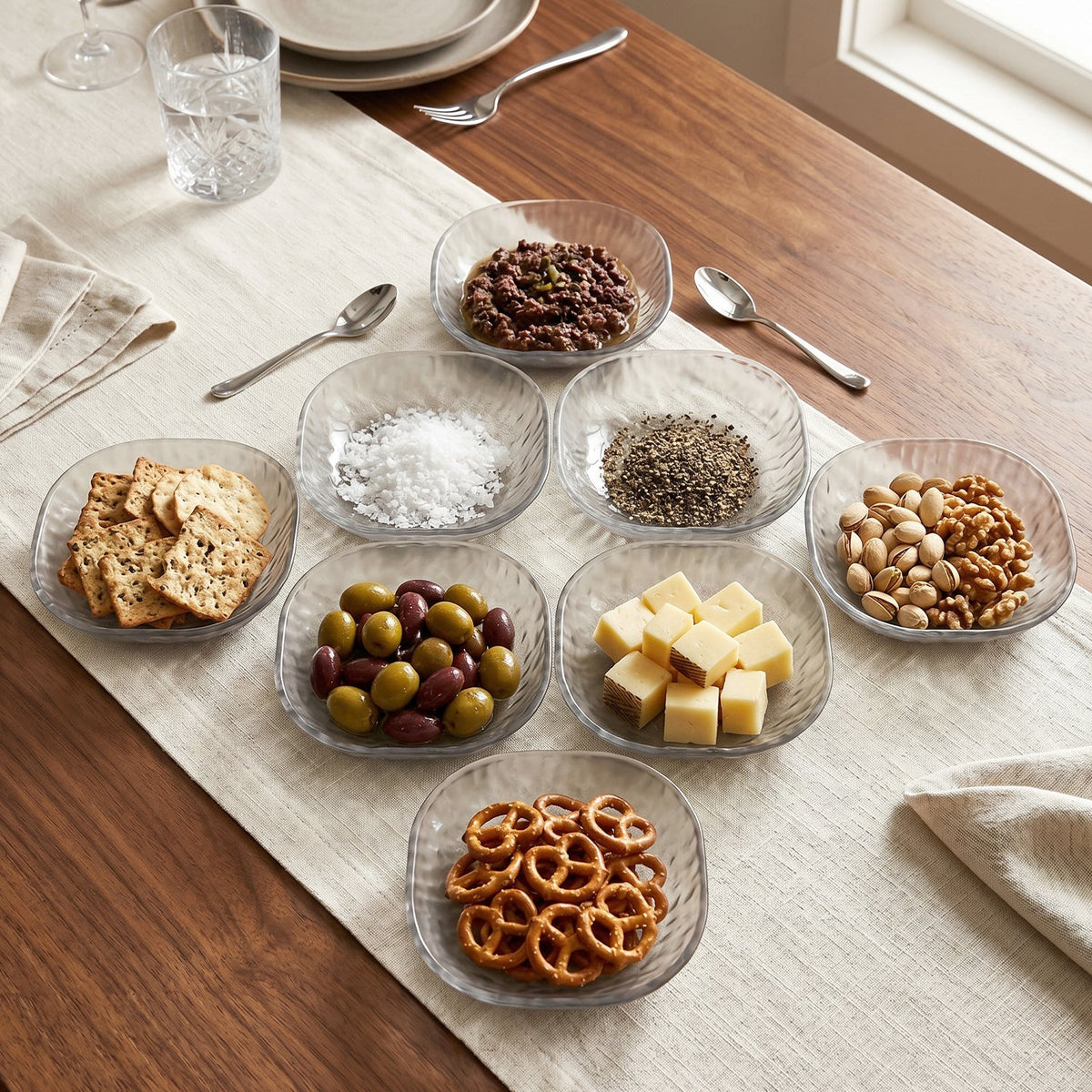 9 in 1 Snack Serving Plates – Multipurpose Organizer – close-up