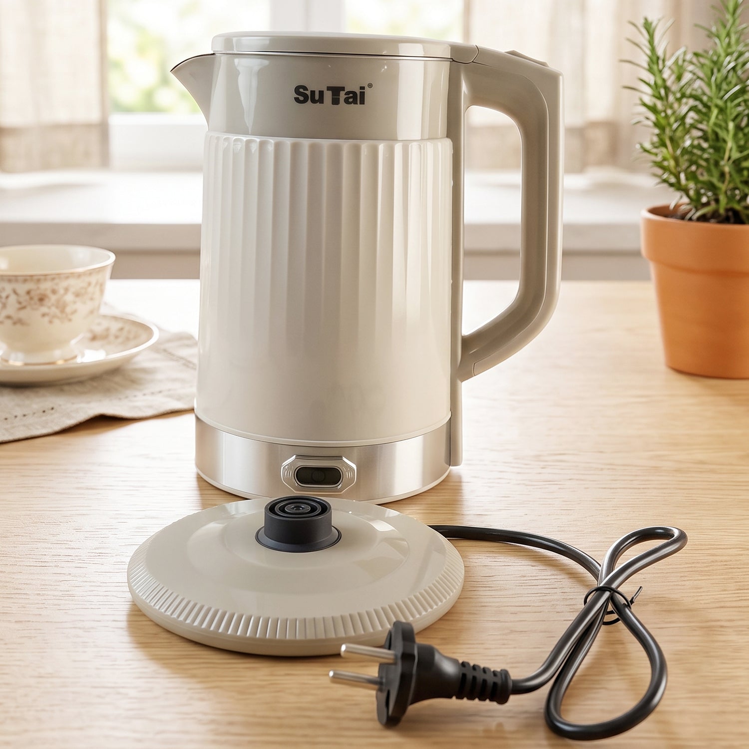 Cordless electric kettle with large 2.3L capacity